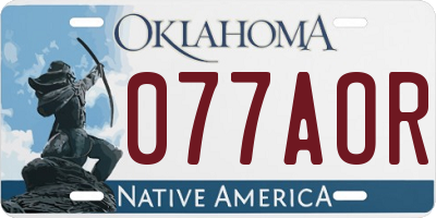 OK license plate 077AOR