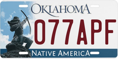 OK license plate 077APF