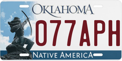 OK license plate 077APH