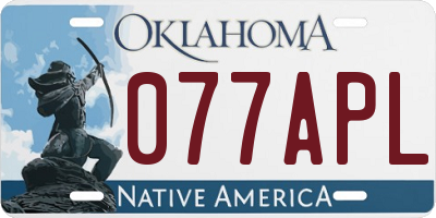 OK license plate 077APL