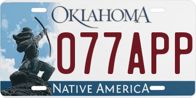 OK license plate 077APP