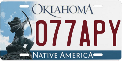 OK license plate 077APY