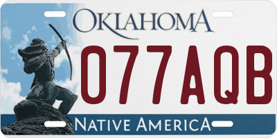 OK license plate 077AQB