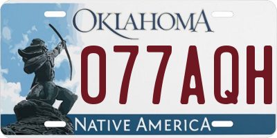 OK license plate 077AQH