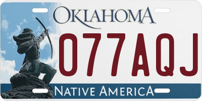 OK license plate 077AQJ