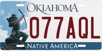 OK license plate 077AQL