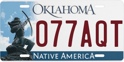 OK license plate 077AQT