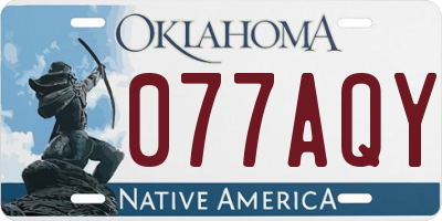 OK license plate 077AQY