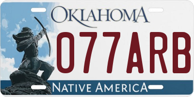 OK license plate 077ARB
