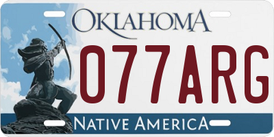 OK license plate 077ARG
