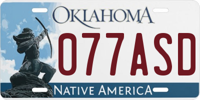 OK license plate 077ASD