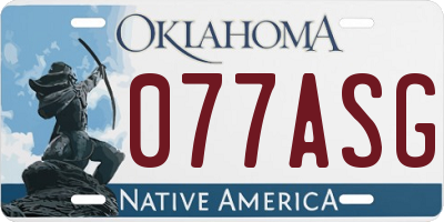 OK license plate 077ASG