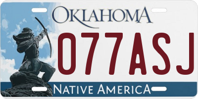OK license plate 077ASJ