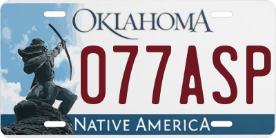 OK license plate 077ASP