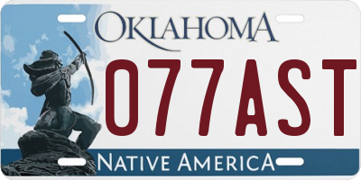 OK license plate 077AST