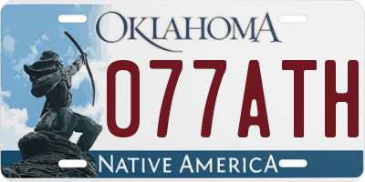 OK license plate 077ATH