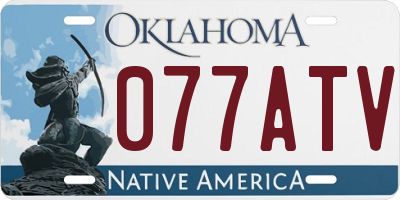 OK license plate 077ATV