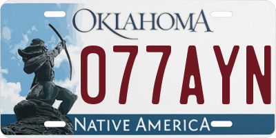 OK license plate 077AYN