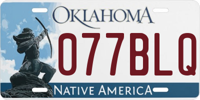 OK license plate 077BLQ