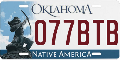 OK license plate 077BTB