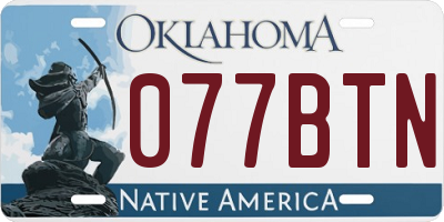 OK license plate 077BTN