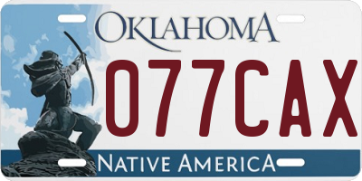OK license plate 077CAX