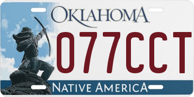 OK license plate 077CCT