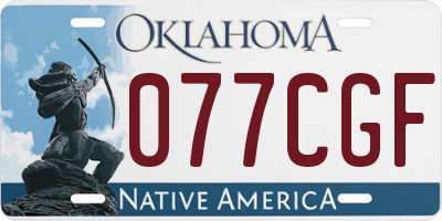 OK license plate 077CGF