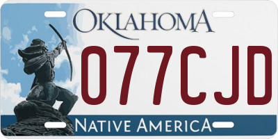 OK license plate 077CJD