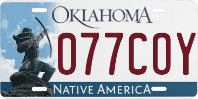 OK license plate 077COY