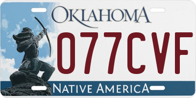 OK license plate 077CVF