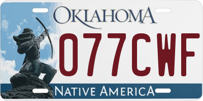 OK license plate 077CWF