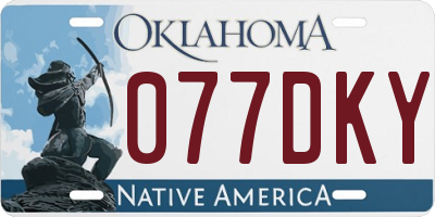 OK license plate 077DKY