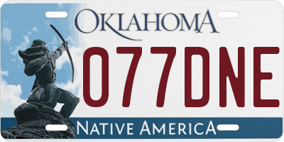 OK license plate 077DNE