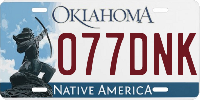 OK license plate 077DNK