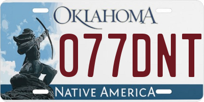OK license plate 077DNT