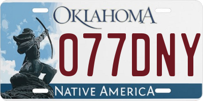 OK license plate 077DNY