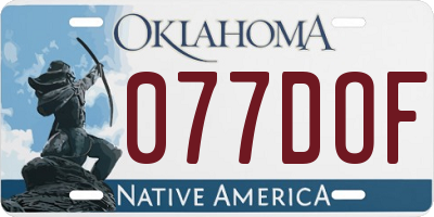 OK license plate 077DOF