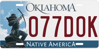 OK license plate 077DOK