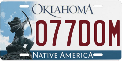 OK license plate 077DOM