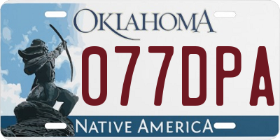 OK license plate 077DPA