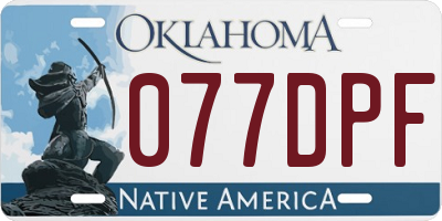OK license plate 077DPF