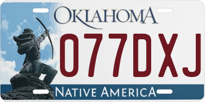 OK license plate 077DXJ