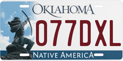 OK license plate 077DXL