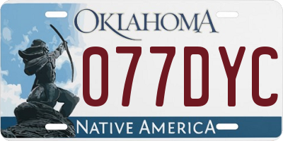OK license plate 077DYC