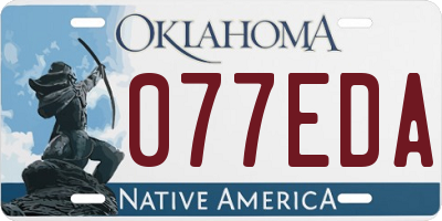 OK license plate 077EDA