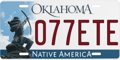OK license plate 077ETE