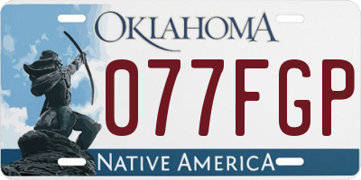 OK license plate 077FGP