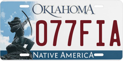OK license plate 077FIA