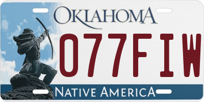 OK license plate 077FIW